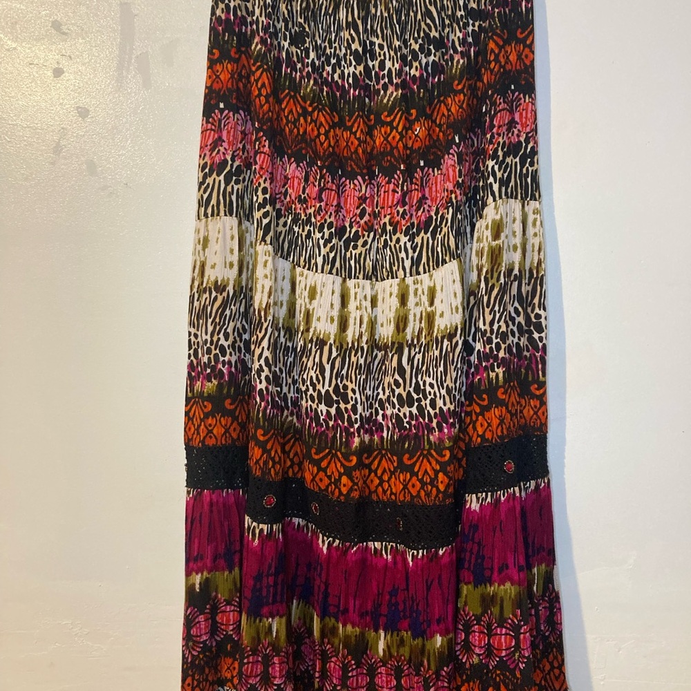 Forbidden Woman Rhinestone Multicolor Patterned Women's Skirt XL